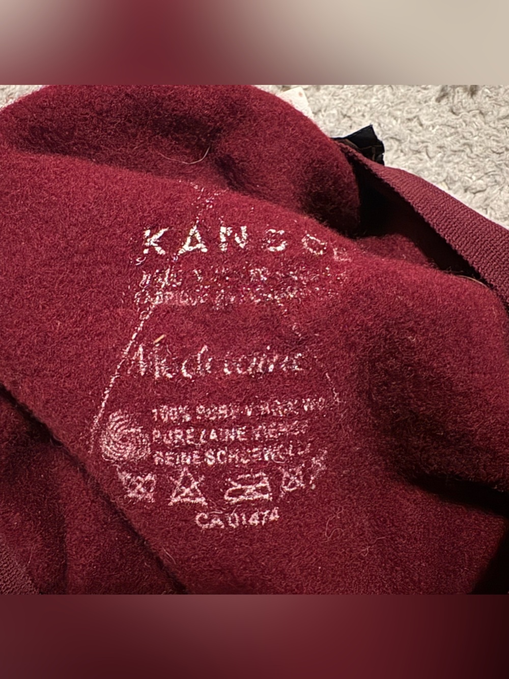 Vintage Kangol Wool Spitfire Beret Cap Made In Great Britain Maroon - Picture 7 of 7